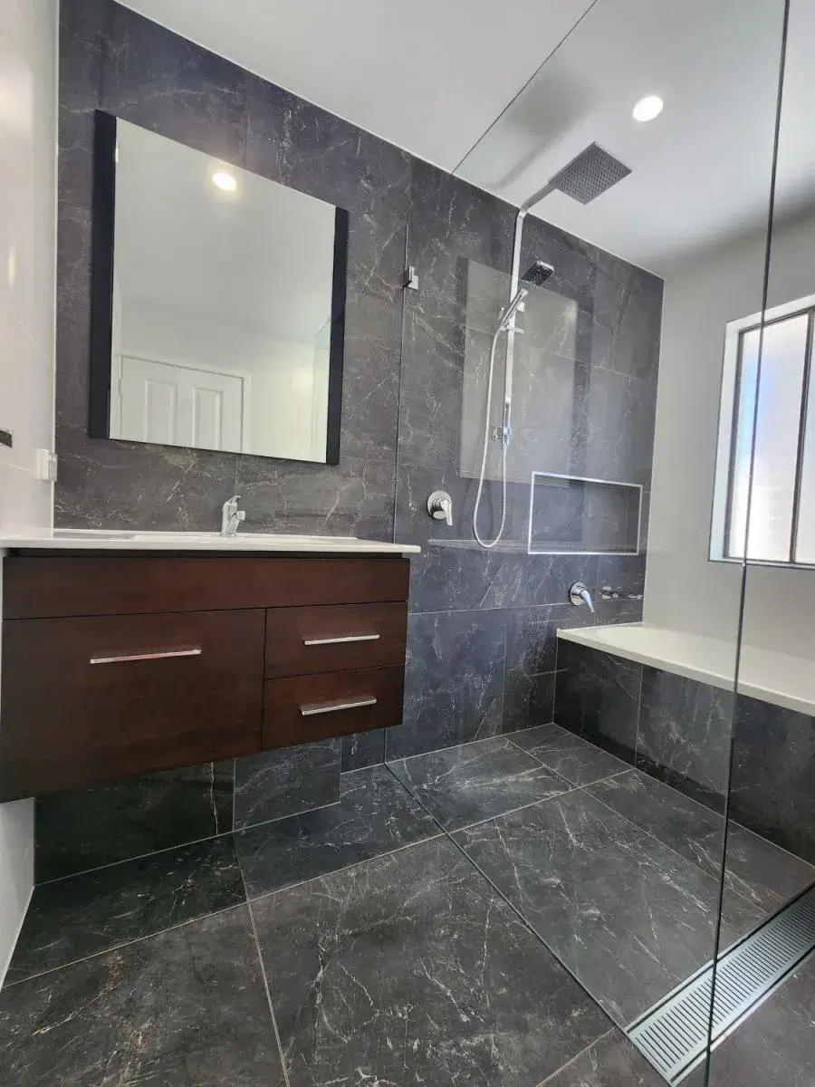Contemporary bathroom renovation in Carseldine