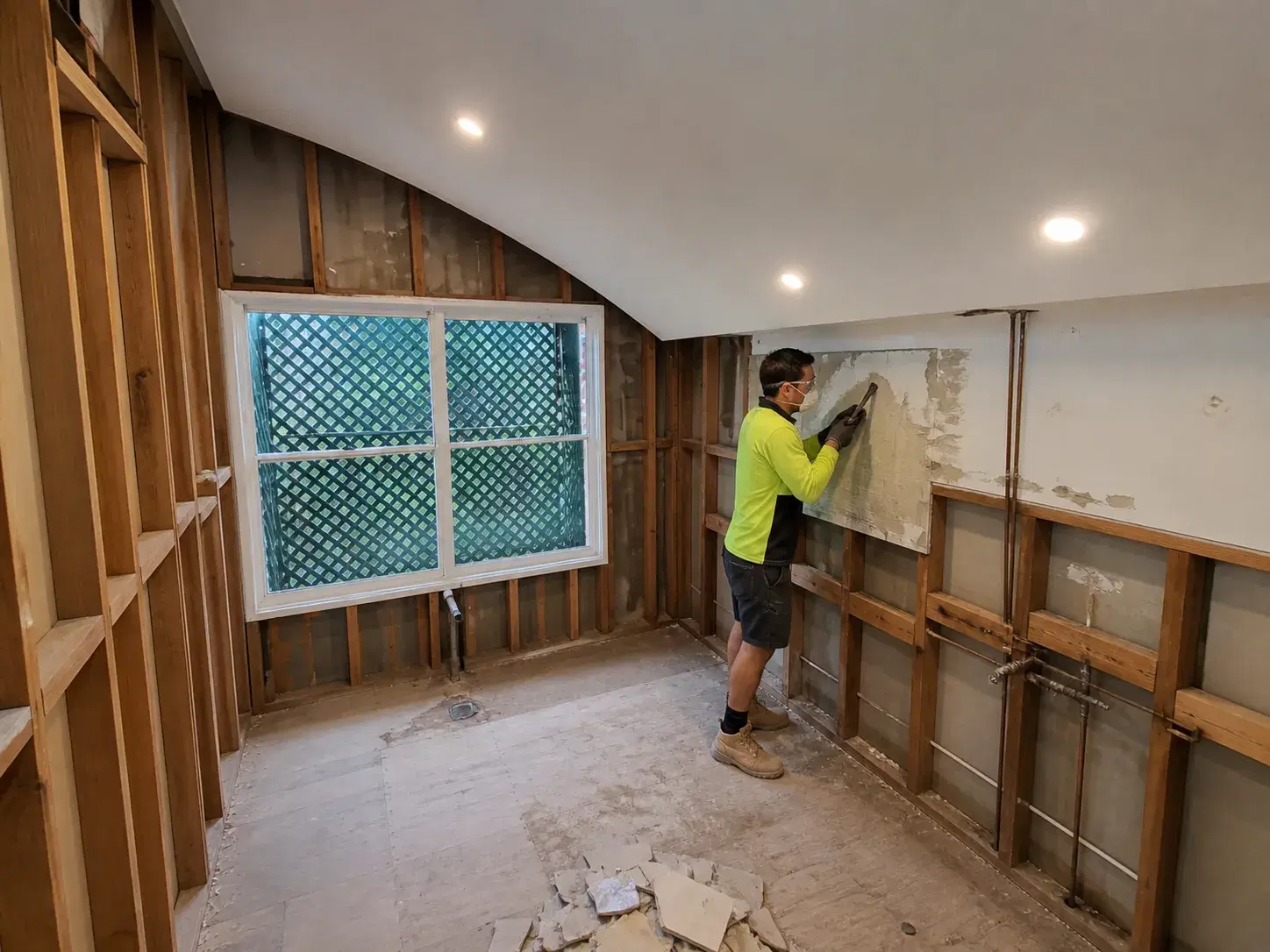 Protect, demolish & strip out stage of a ensuite renovation in Brisbane