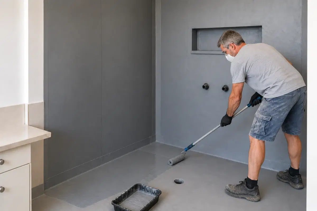 Waterproof & check stage of a shower renovation in Brisbane