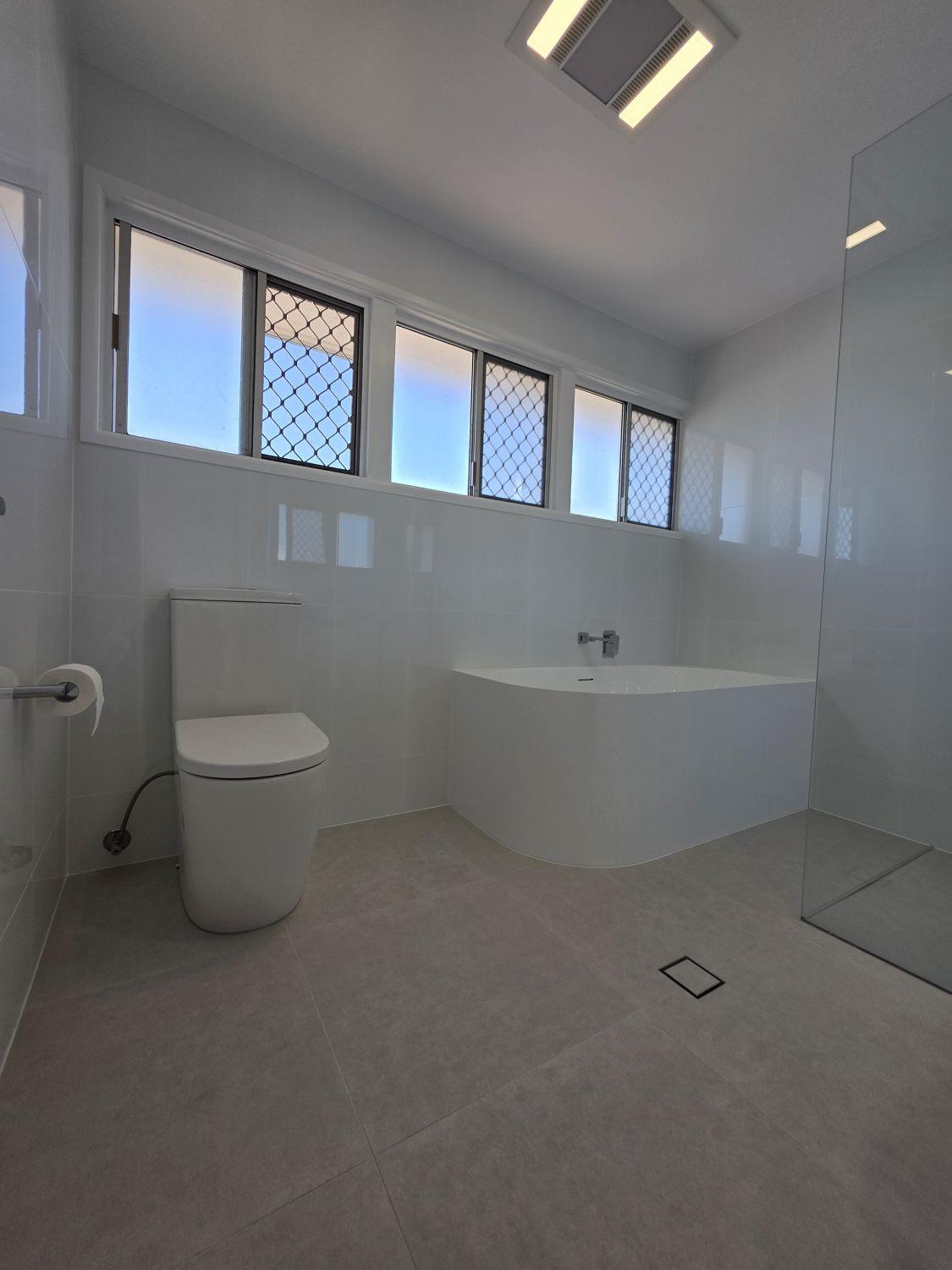Wide view of the completed Inala bathroom